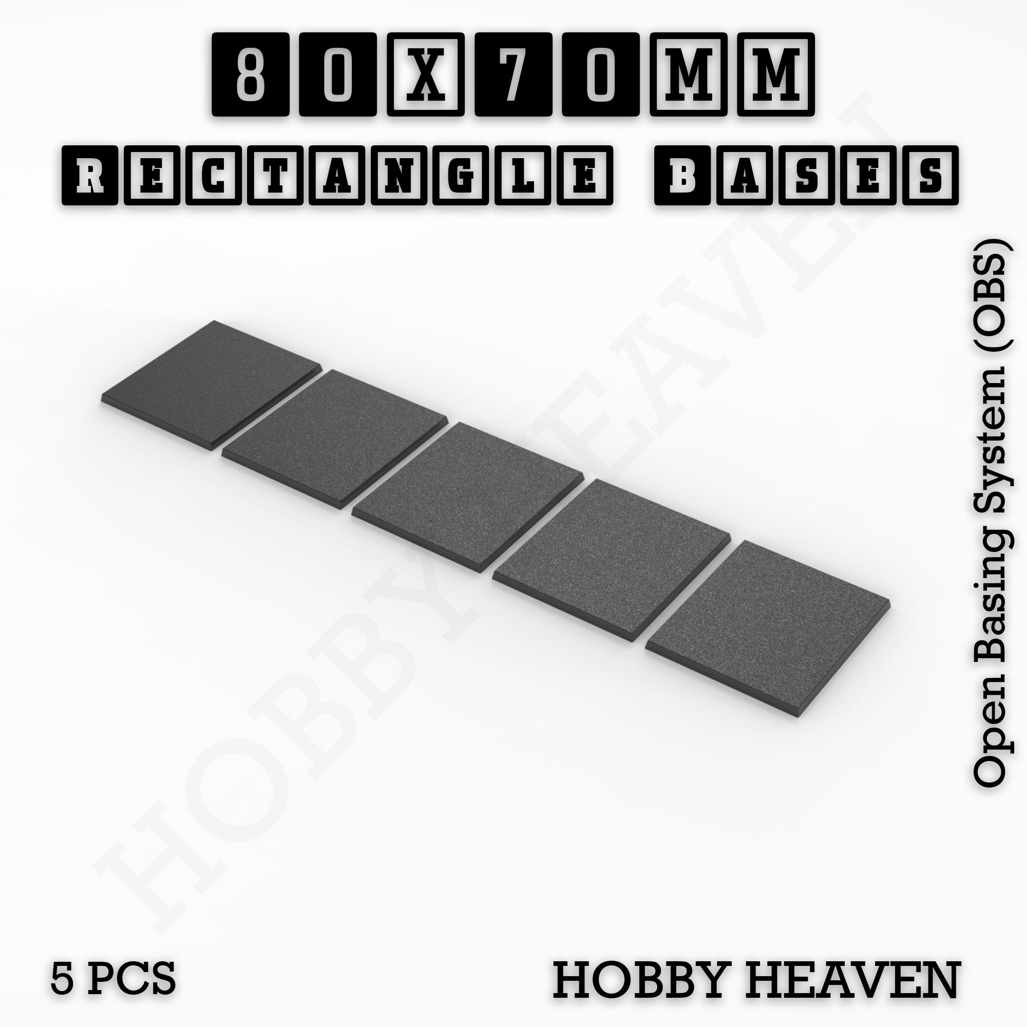 Rectangle Bases Range Sizes - 75x30mm to 125x40mm Medium Sizes 3d Print Full Range Tabletop Games