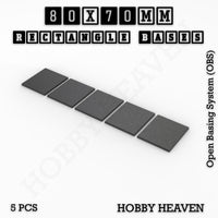 Rectangle Bases Range Sizes - 75x30mm to 125x40mm Medium Sizes 3d Print Full Range Tabletop Games
