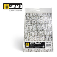 AMMO by MIG White Marble Square Die-cut Tiles | 2 pcs | MIG8771 | Precision Scenery for Scale Models