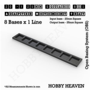 Square and Rectangle Movement Trays Adapters for Tabletop Games