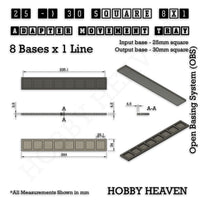Square and Rectangle Movement Trays Adapters for Tabletop Games
