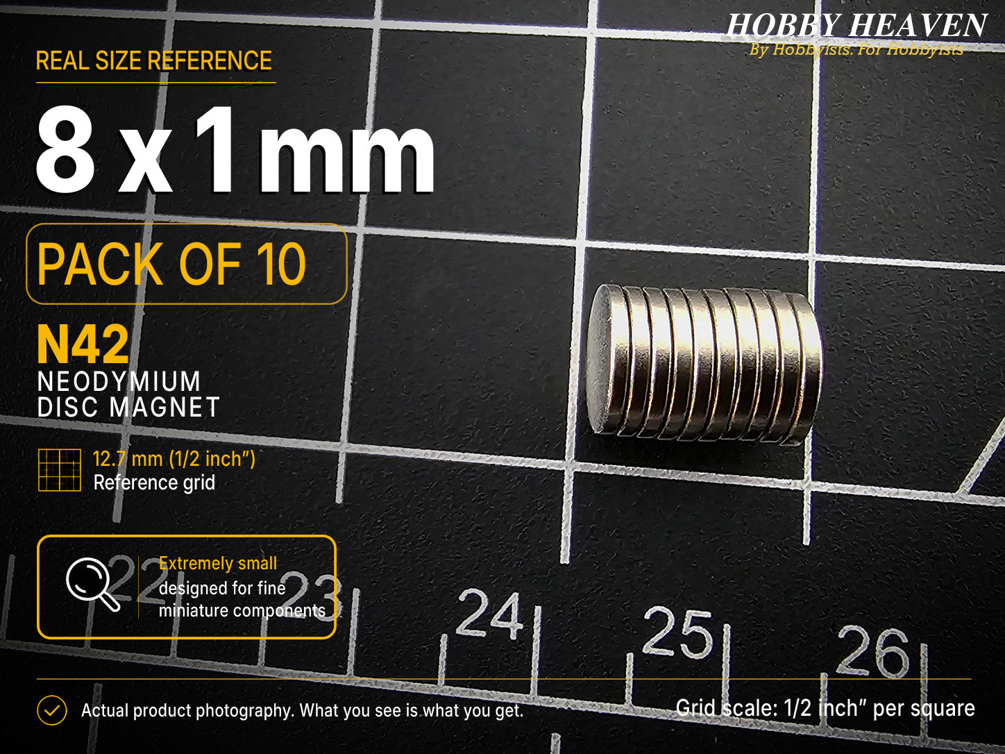8mm x 1mm N42 Neodymium Disc Magnets
