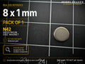 8mm x 1mm N42 Neodymium Disc Magnets