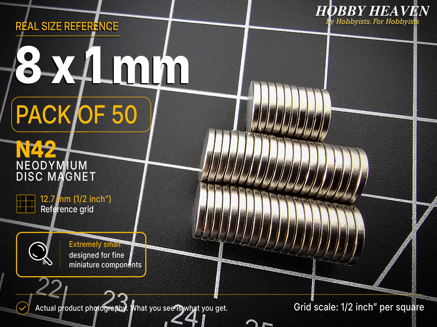 8mm x 1mm N42 Neodymium Disc Magnets