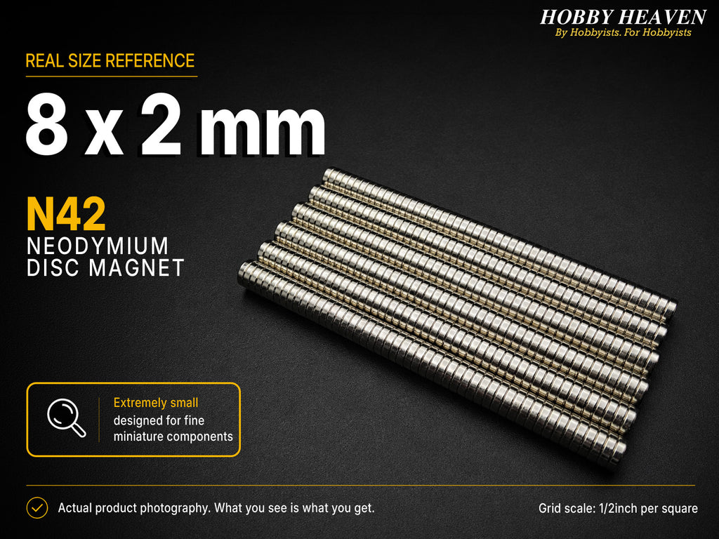 8mm x 2mm N42 Neodymium Disc Magnets