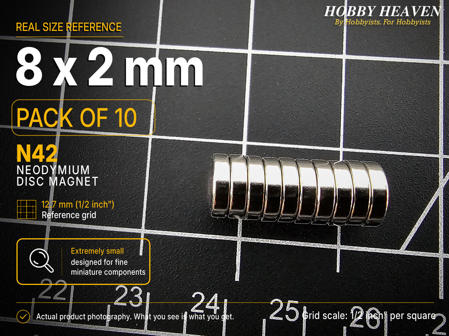 8mm x 2mm N42 Neodymium Disc Magnets