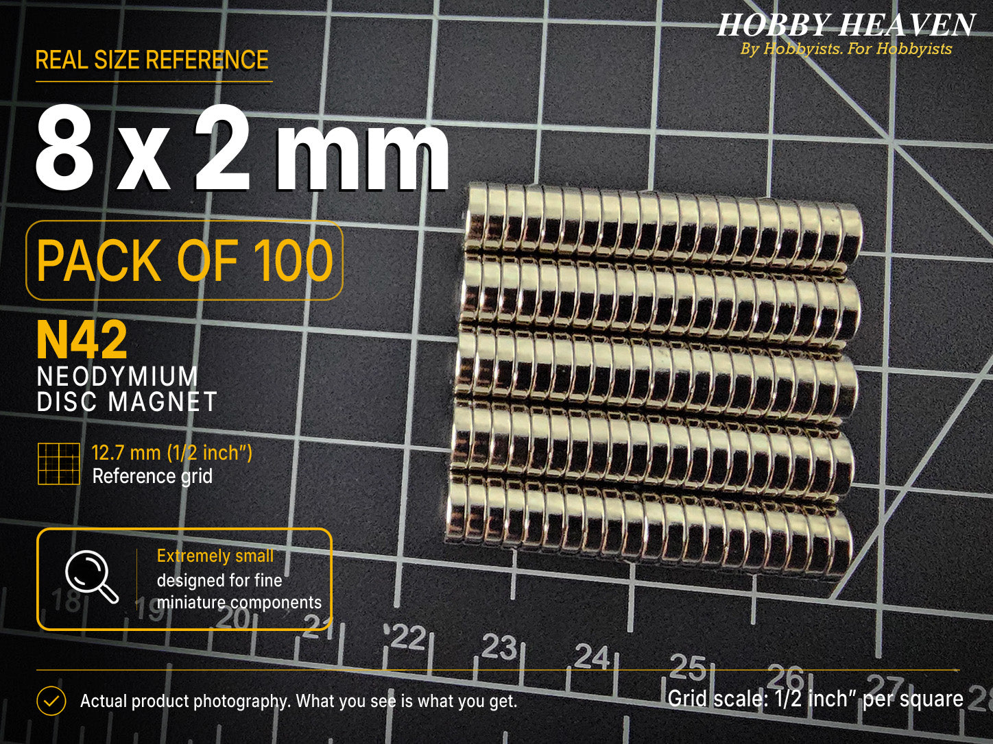 8mm x 2mm N42 Neodymium Disc Magnets