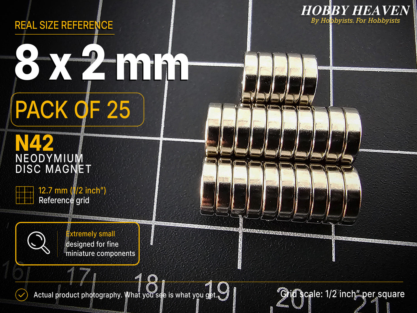 8mm x 2mm N42 Neodymium Disc Magnets
