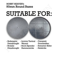 Examples of use 90mm round bases
