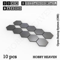 Hexagonal Bases 10mm to 200mm 3d Print Full Range Tabletop Games
