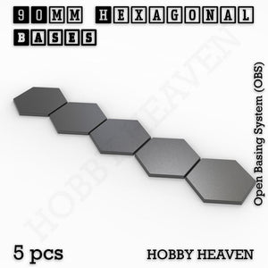 Hexagonal Bases 10mm to 200mm 3d Print Full Range Tabletop Games