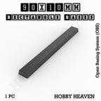 Rectangle Bases Range Sizes - 75x30mm to 125x40mm Medium Sizes 3d Print Full Range Tabletop Games