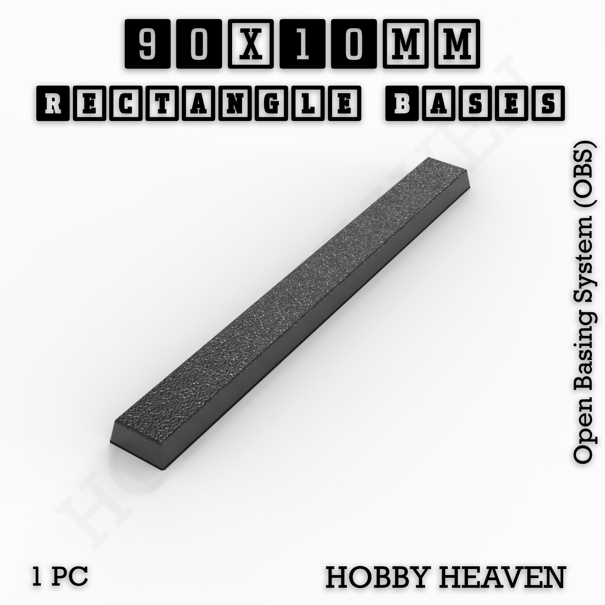 Rectangle Bases Range Sizes - 75x30mm to 125x40mm Medium Sizes 3d Print Full Range Tabletop Games