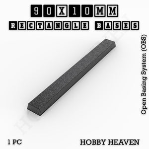 Rectangle Bases Range Sizes - 75x30mm to 125x40mm Medium Sizes 3d Print Full Range Tabletop Games