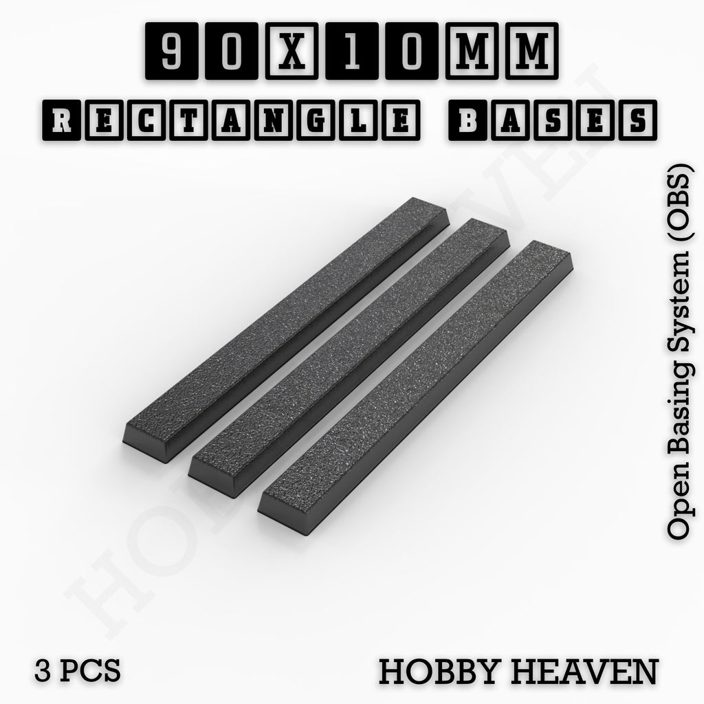 Rectangle Bases Range Sizes - 75x30mm to 125x40mm Medium Sizes 3d Print Full Range Tabletop Games