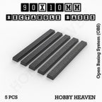 Rectangle Bases Range Sizes - 75x30mm to 125x40mm Medium Sizes 3d Print Full Range Tabletop Games