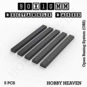 Rectangle Bases Range Sizes - 75x30mm to 125x40mm Medium Sizes 3d Print Full Range Tabletop Games