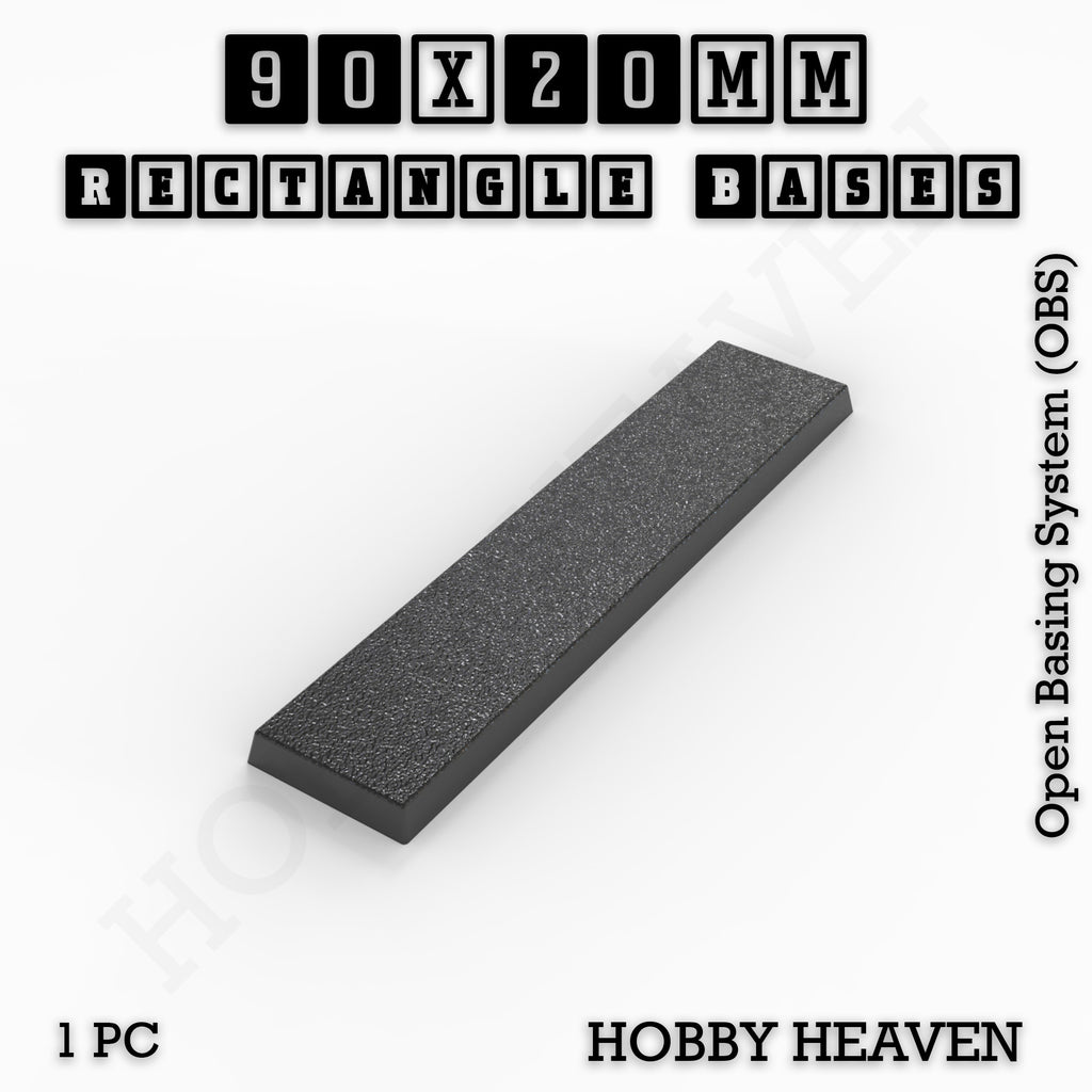 Rectangle Bases Range Sizes - 75x30mm to 125x40mm Medium Sizes 3d Print Full Range Tabletop Games