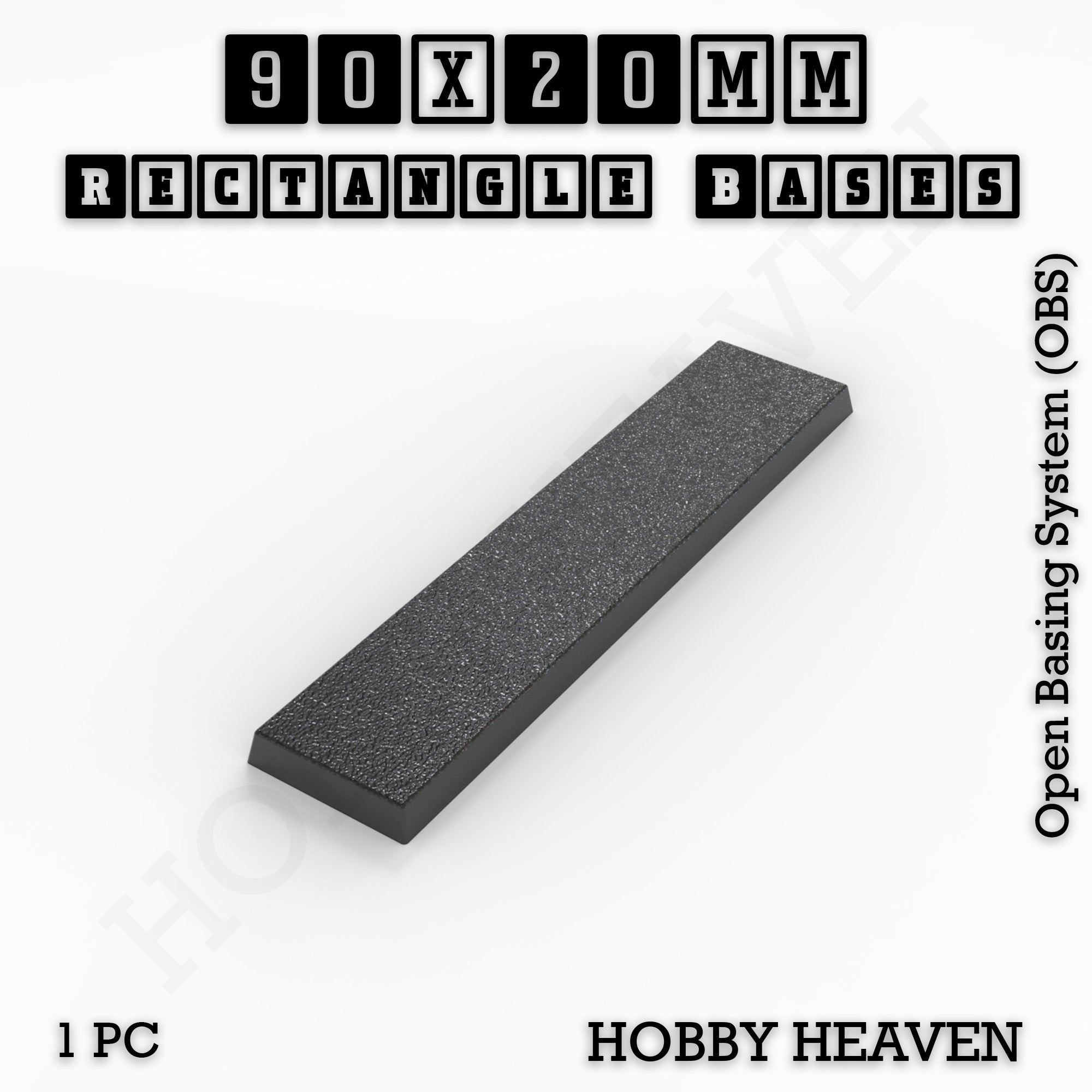 Rectangle Bases Range Sizes - 75x30mm to 125x40mm Medium Sizes 3d Print Full Range Tabletop Games