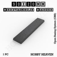 Rectangle Bases Range Sizes - 75x30mm to 125x40mm Medium Sizes 3d Print Full Range Tabletop Games
