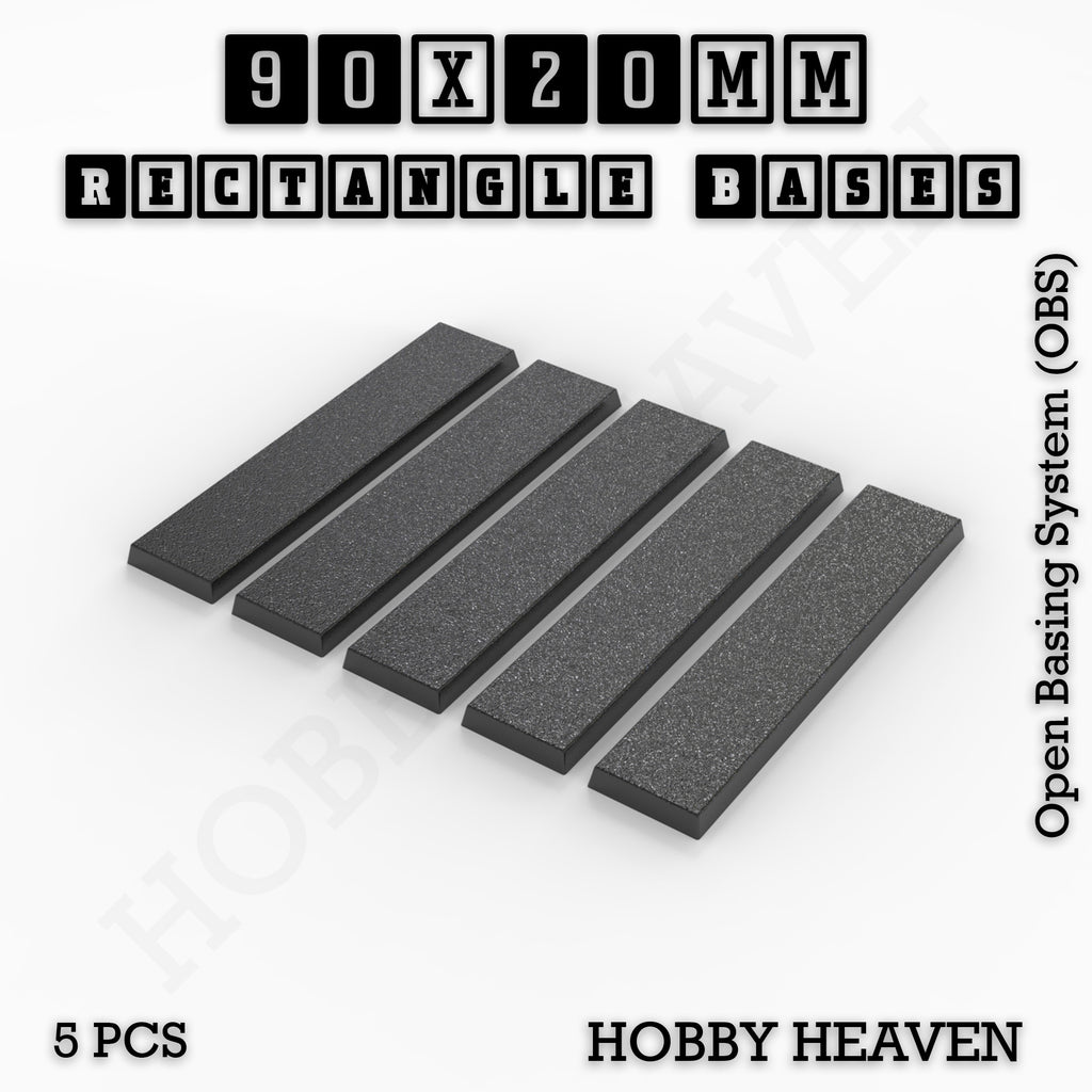 Rectangle Bases Range Sizes - 75x30mm to 125x40mm Medium Sizes 3d Print Full Range Tabletop Games