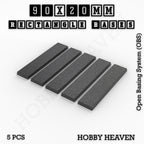 Rectangle Bases Range Sizes - 75x30mm to 125x40mm Medium Sizes 3d Print Full Range Tabletop Games