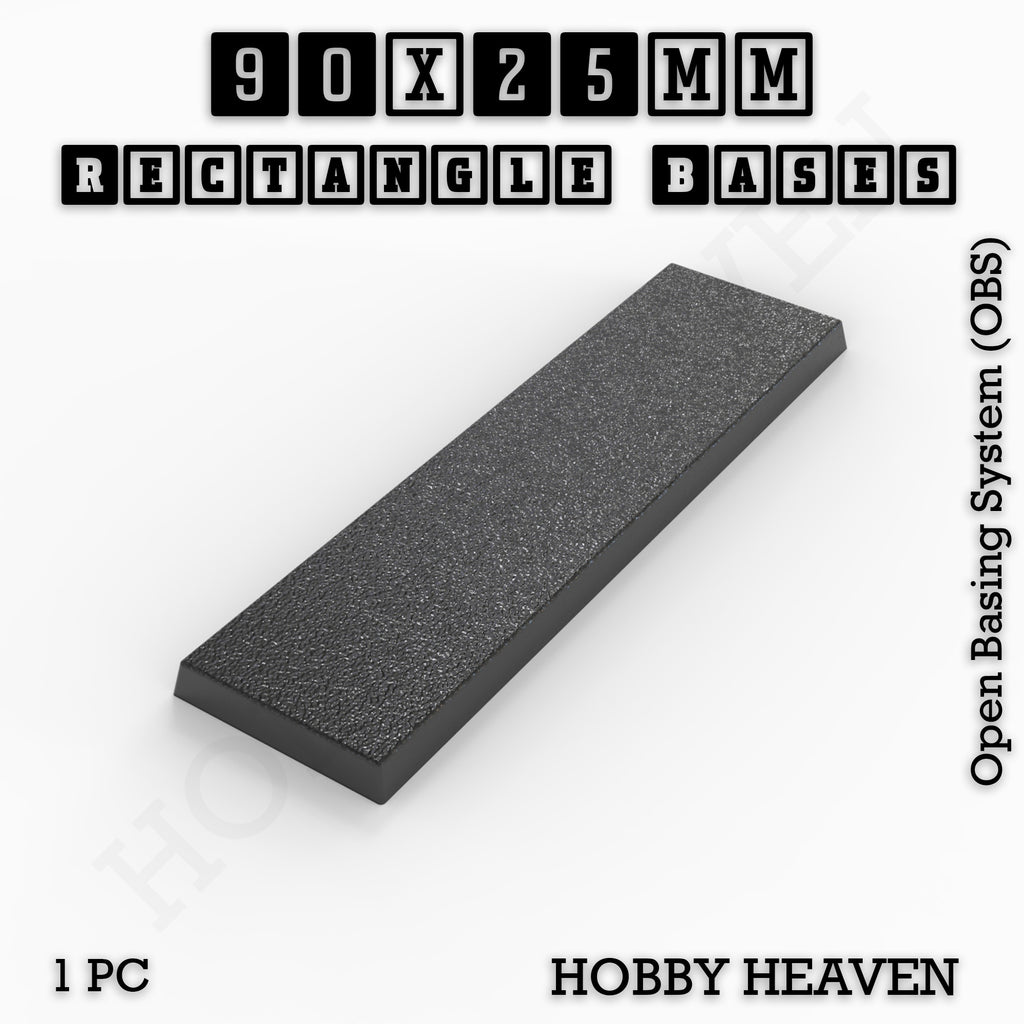 Rectangle Bases Range Sizes - 75x30mm to 125x40mm Medium Sizes 3d Print Full Range Tabletop Games