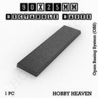 Rectangle Bases Range Sizes - 75x30mm to 125x40mm Medium Sizes 3d Print Full Range Tabletop Games