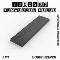 Rectangle Bases Range Sizes - 75x30mm to 125x40mm Medium Sizes 3d Print Full Range Tabletop Games
