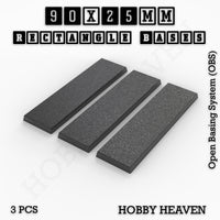 Rectangle Bases Range Sizes - 75x30mm to 125x40mm Medium Sizes 3d Print Full Range Tabletop Games
