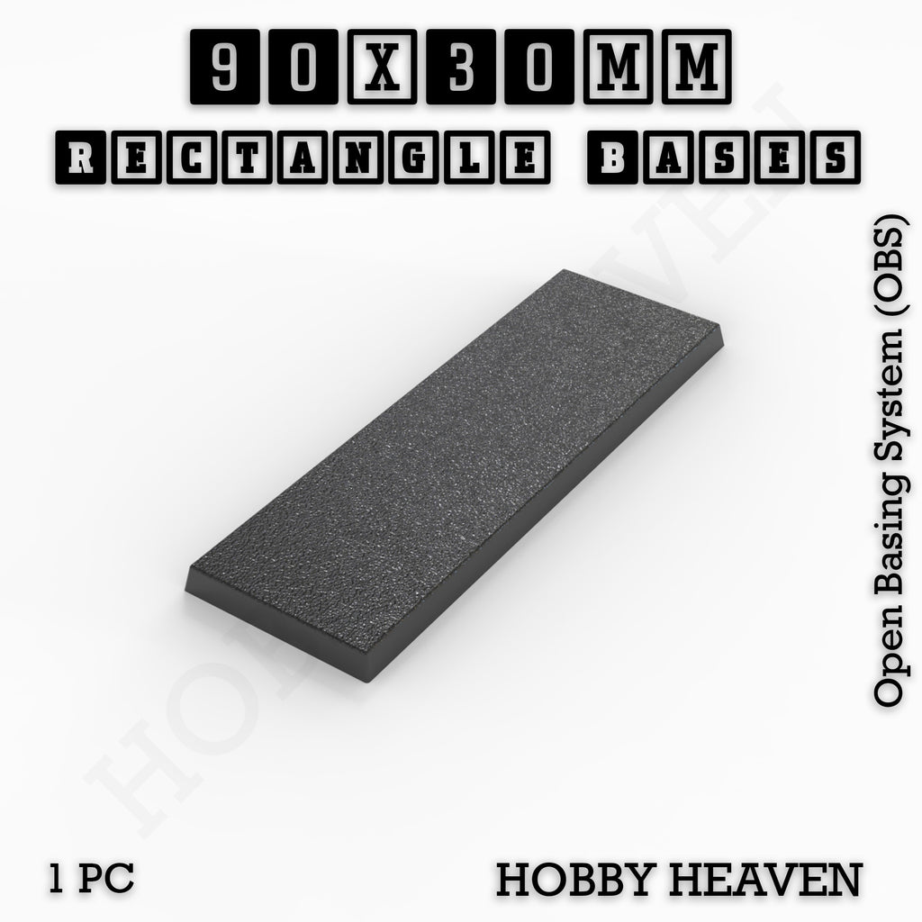 Rectangle Bases Range Sizes - 75x30mm to 125x40mm Medium Sizes 3d Print Full Range Tabletop Games