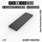 Rectangle Bases Range Sizes - 75x30mm to 125x40mm Medium Sizes 3d Print Full Range Tabletop Games
