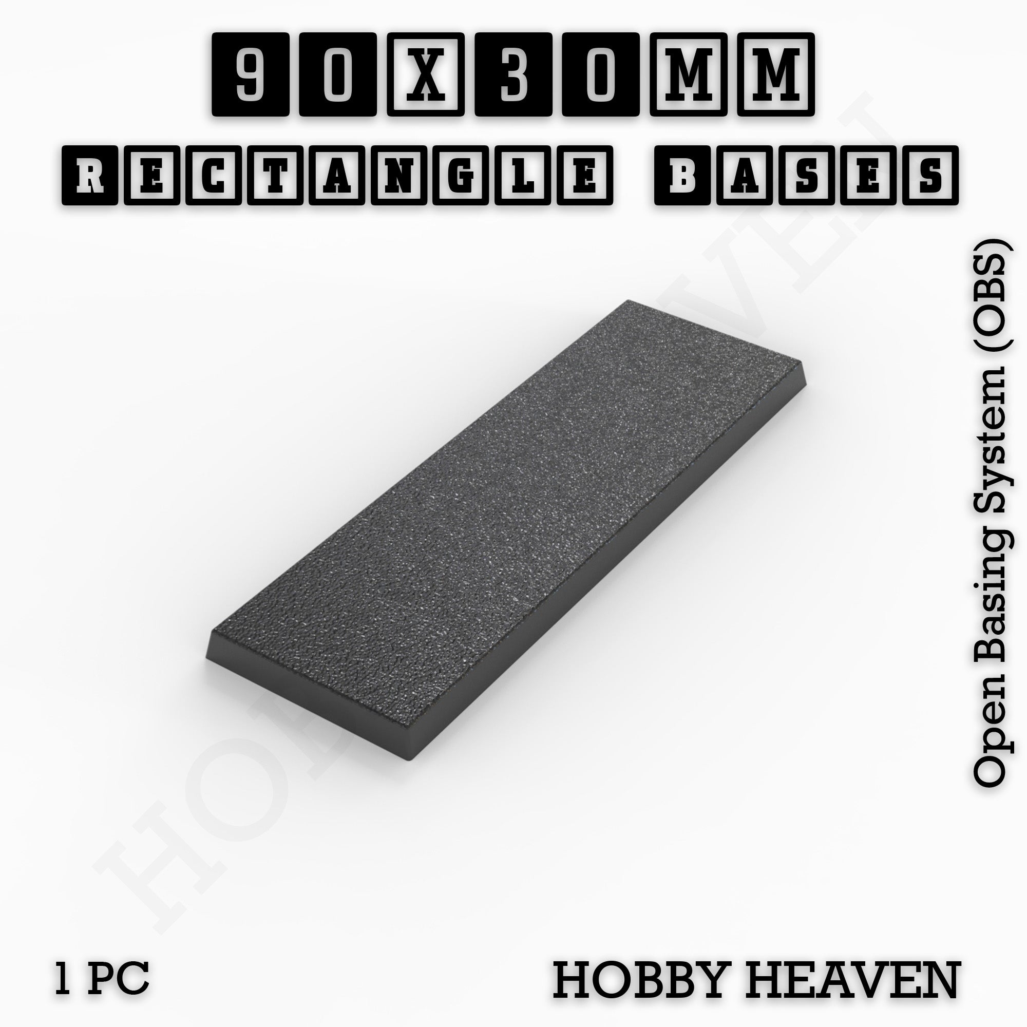 Rectangle Bases Range Sizes - 75x30mm to 125x40mm Medium Sizes 3d Print Full Range Tabletop Games