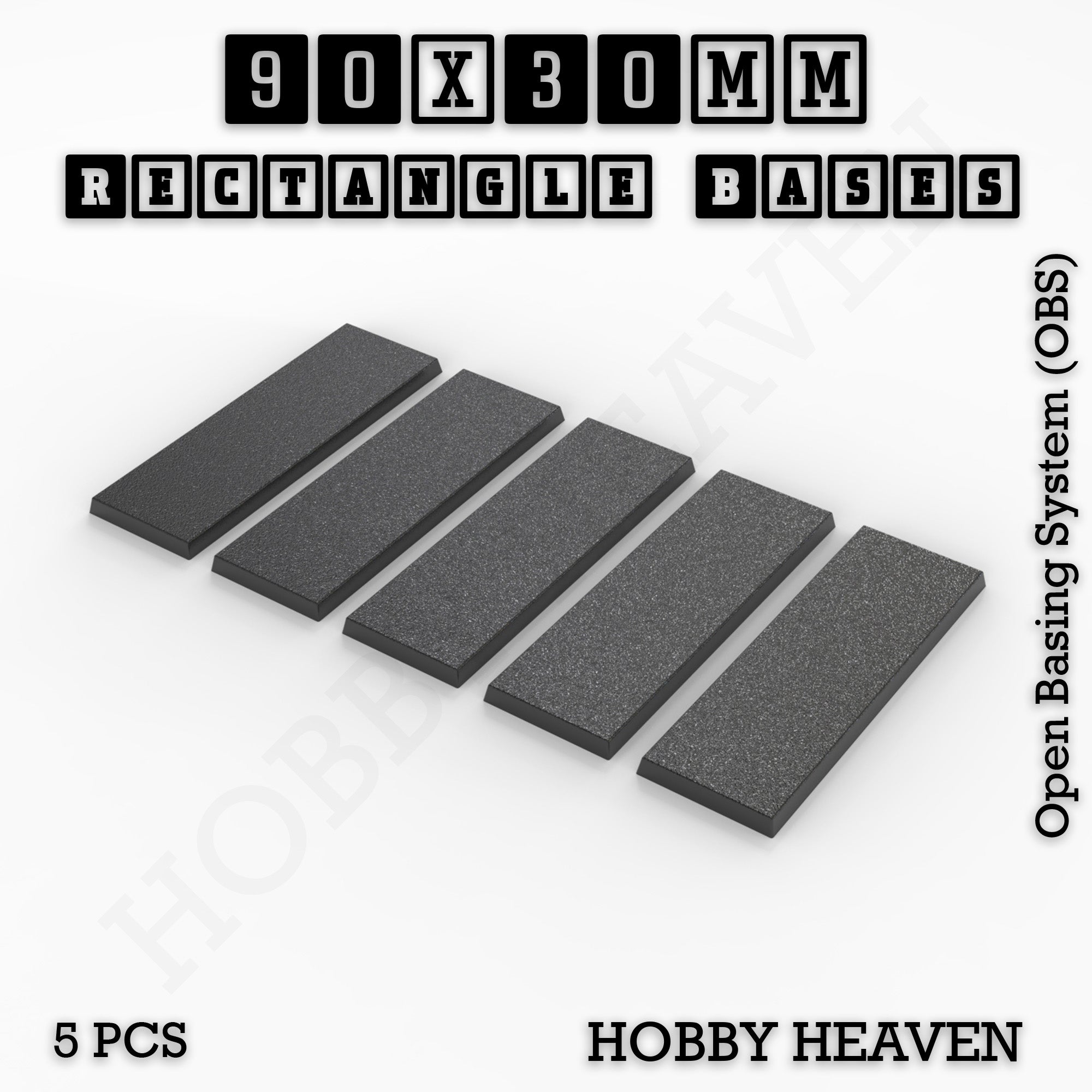 Rectangle Bases Range Sizes - 75x30mm to 125x40mm Medium Sizes 3d Print Full Range Tabletop Games