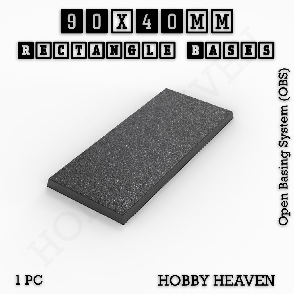 Rectangle Bases Range Sizes - 75x30mm to 125x40mm Medium Sizes 3d Print Full Range Tabletop Games
