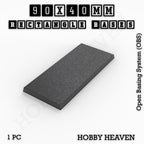 Rectangle Bases Range Sizes - 75x30mm to 125x40mm Medium Sizes 3d Print Full Range Tabletop Games