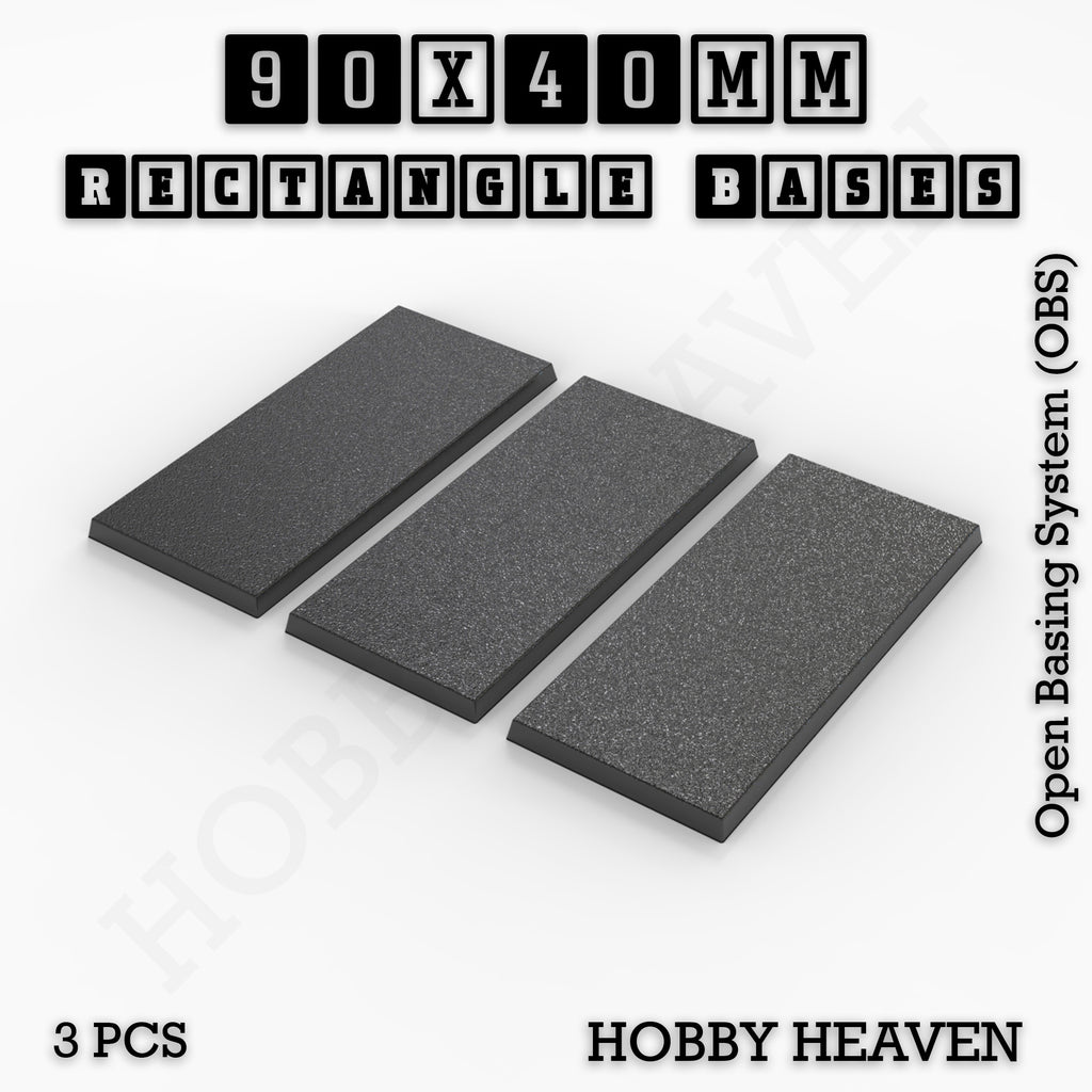 Rectangle Bases Range Sizes - 75x30mm to 125x40mm Medium Sizes 3d Print Full Range Tabletop Games
