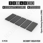 Rectangle Bases Range Sizes - 75x30mm to 125x40mm Medium Sizes 3d Print Full Range Tabletop Games