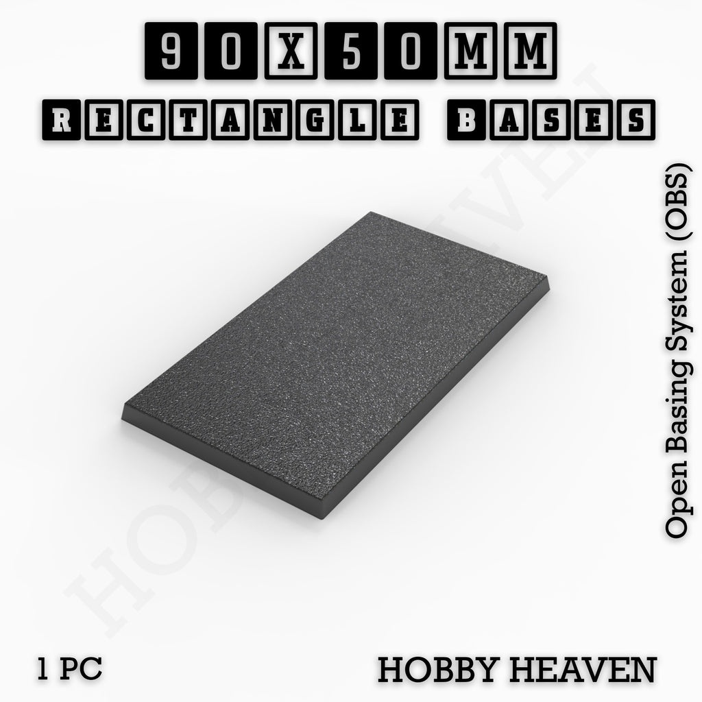 Rectangle Bases Range Sizes - 75x30mm to 125x40mm Medium Sizes 3d Print Full Range Tabletop Games