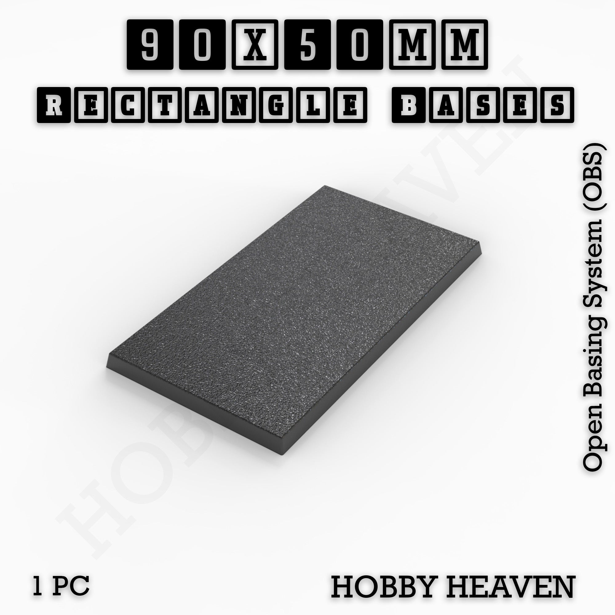 Rectangle Bases Range Sizes - 75x30mm to 125x40mm Medium Sizes 3d Print Full Range Tabletop Games