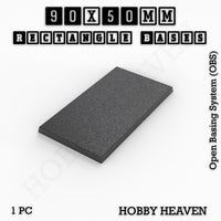 Rectangle Bases Range Sizes - 75x30mm to 125x40mm Medium Sizes 3d Print Full Range Tabletop Games
