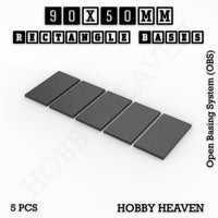 Rectangle Bases Range Sizes - 75x30mm to 125x40mm Medium Sizes 3d Print Full Range Tabletop Games
