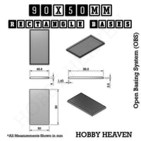 Rectangle Bases Range Sizes - 75x30mm to 125x40mm Medium Sizes 3d Print Full Range Tabletop Games
