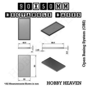 Rectangle Bases Range Sizes - 75x30mm to 125x40mm Medium Sizes 3d Print Full Range Tabletop Games