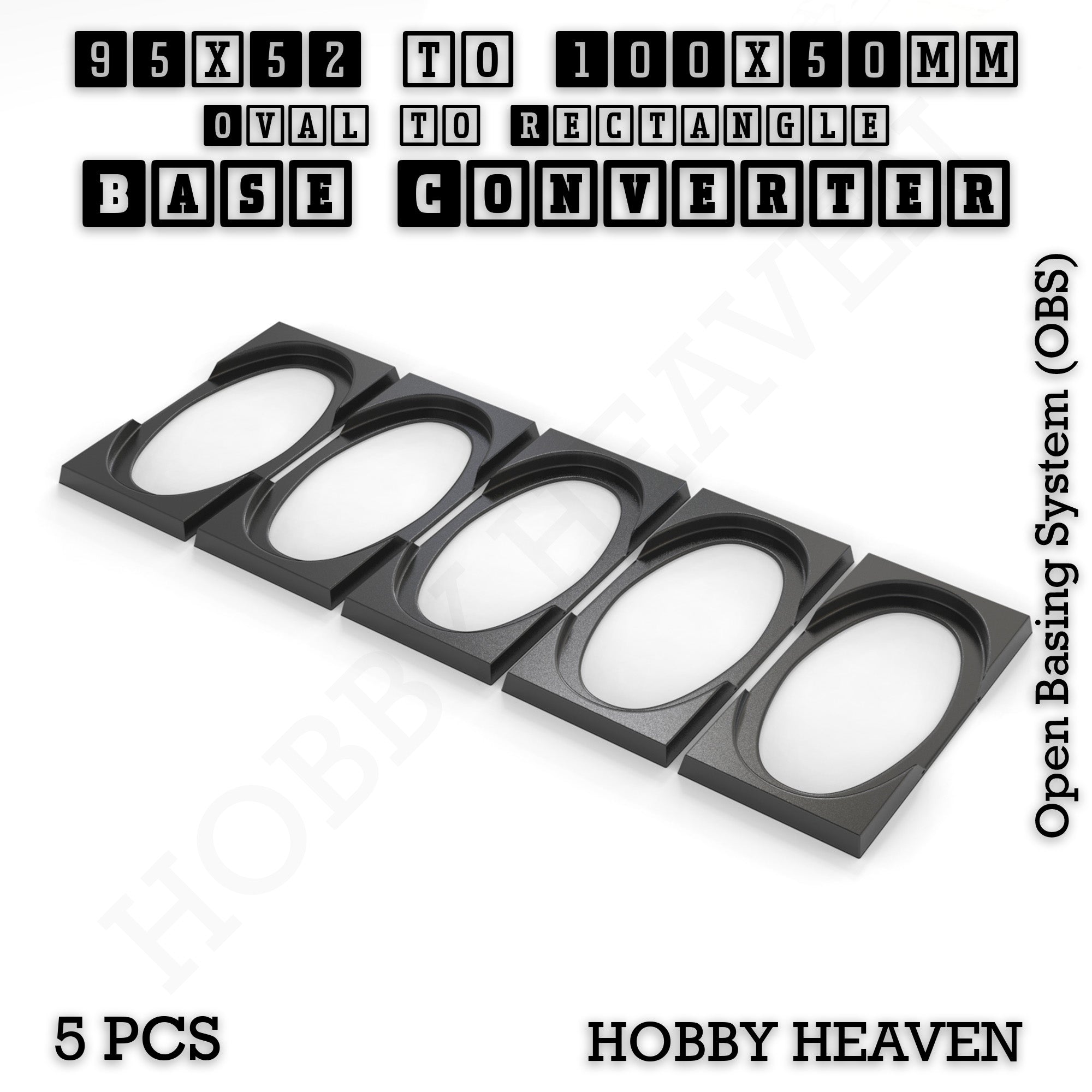 Wargaming Oval to Rectangle Base Converters – Tabletop Games | 3D Printed Tabletop Accessories