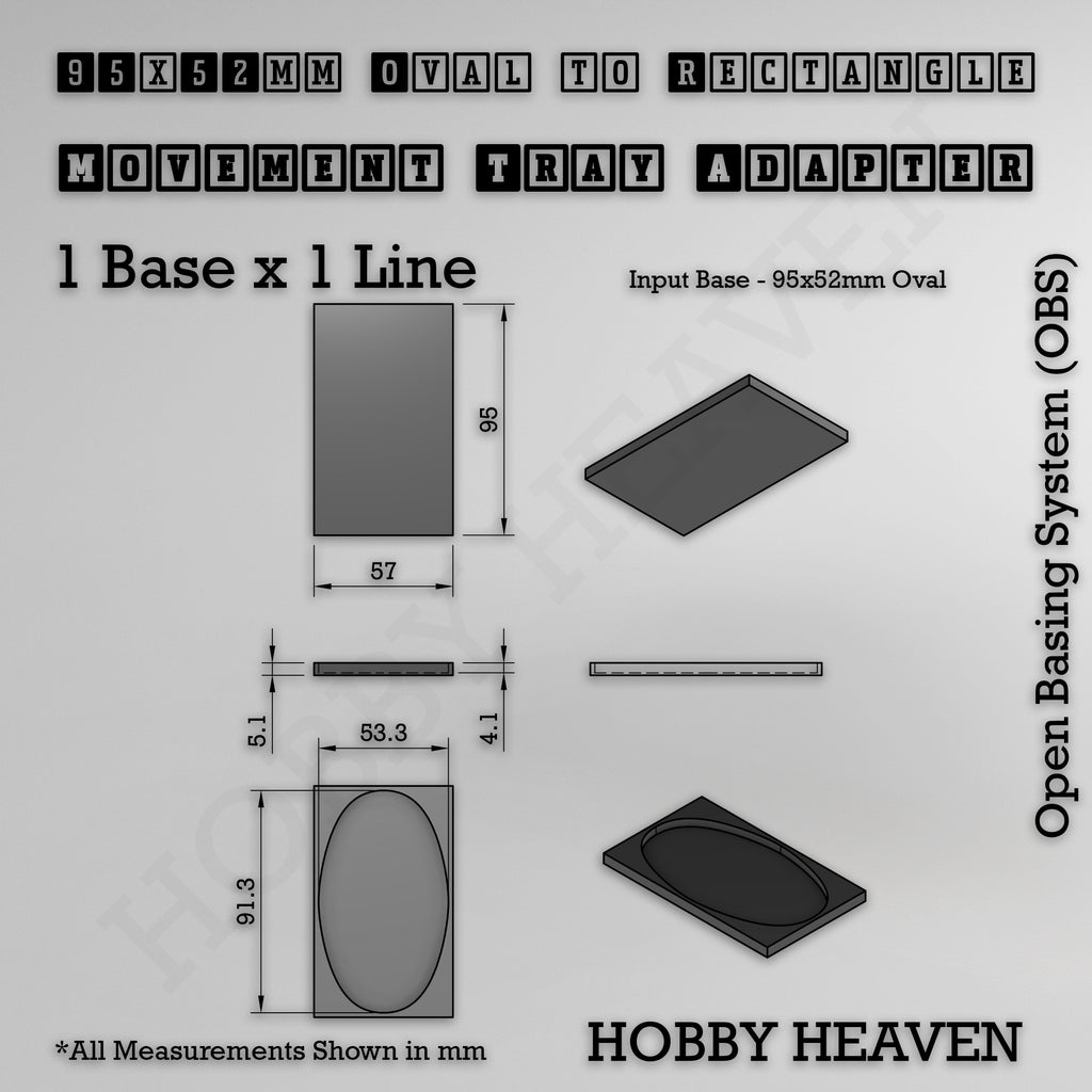 Oval to Rectangle Movement Tray Adapters
