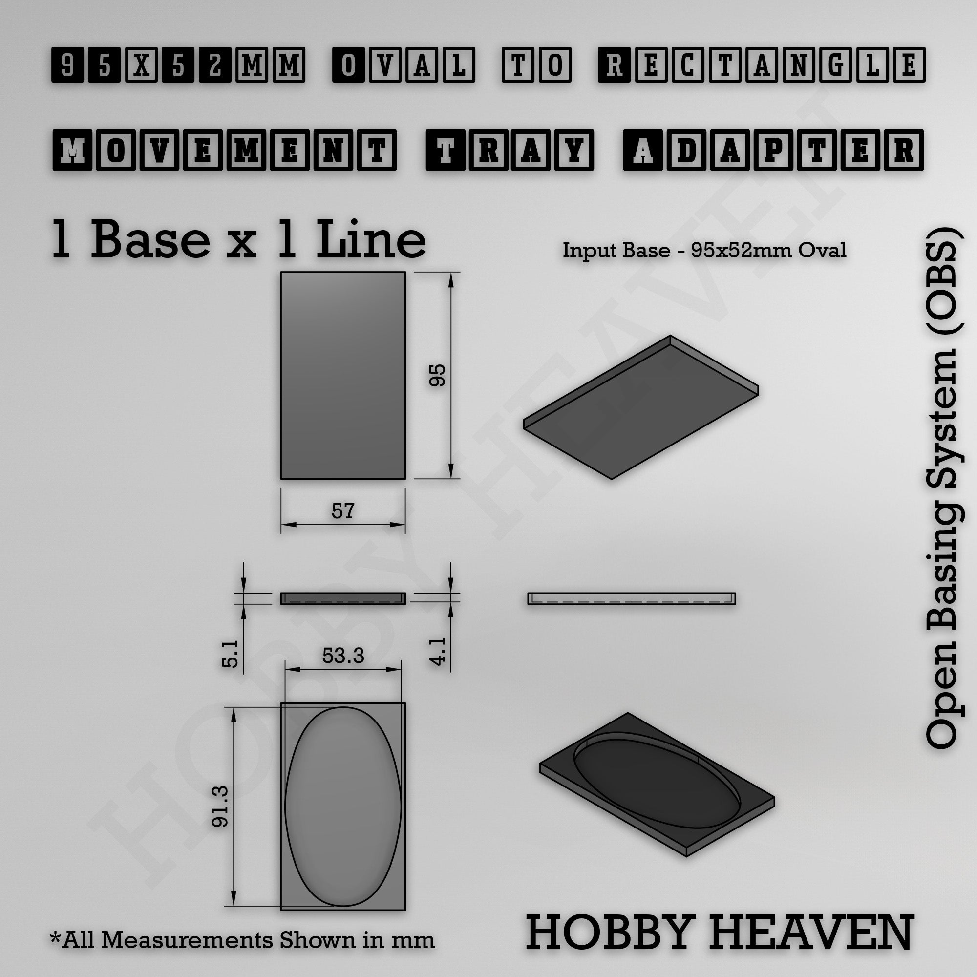 Oval to Rectangle Movement Tray Adapters