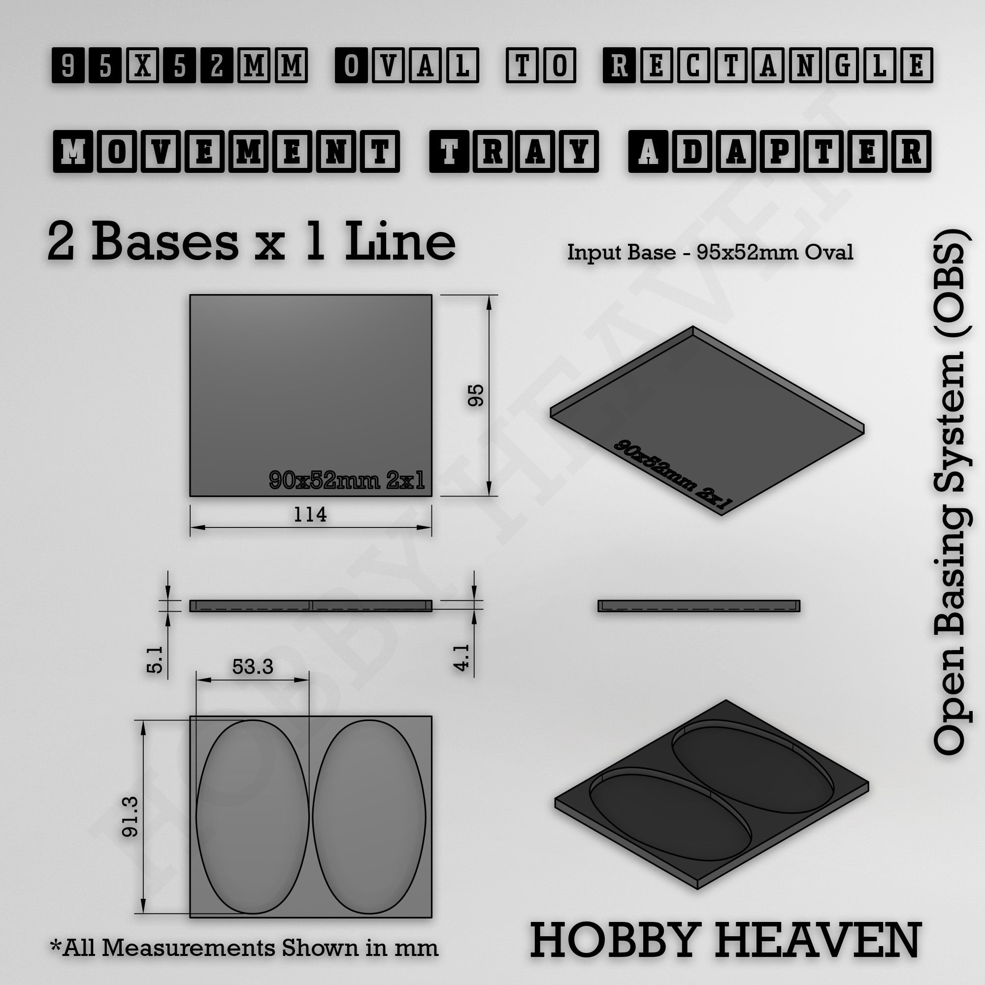 Oval to Rectangle Movement Tray Adapters
