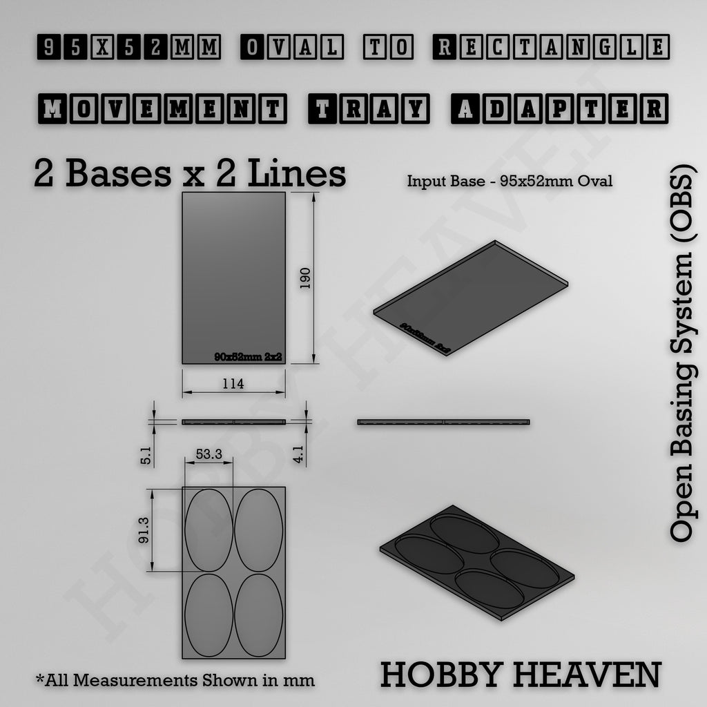 Oval to Rectangle Movement Tray Adapters