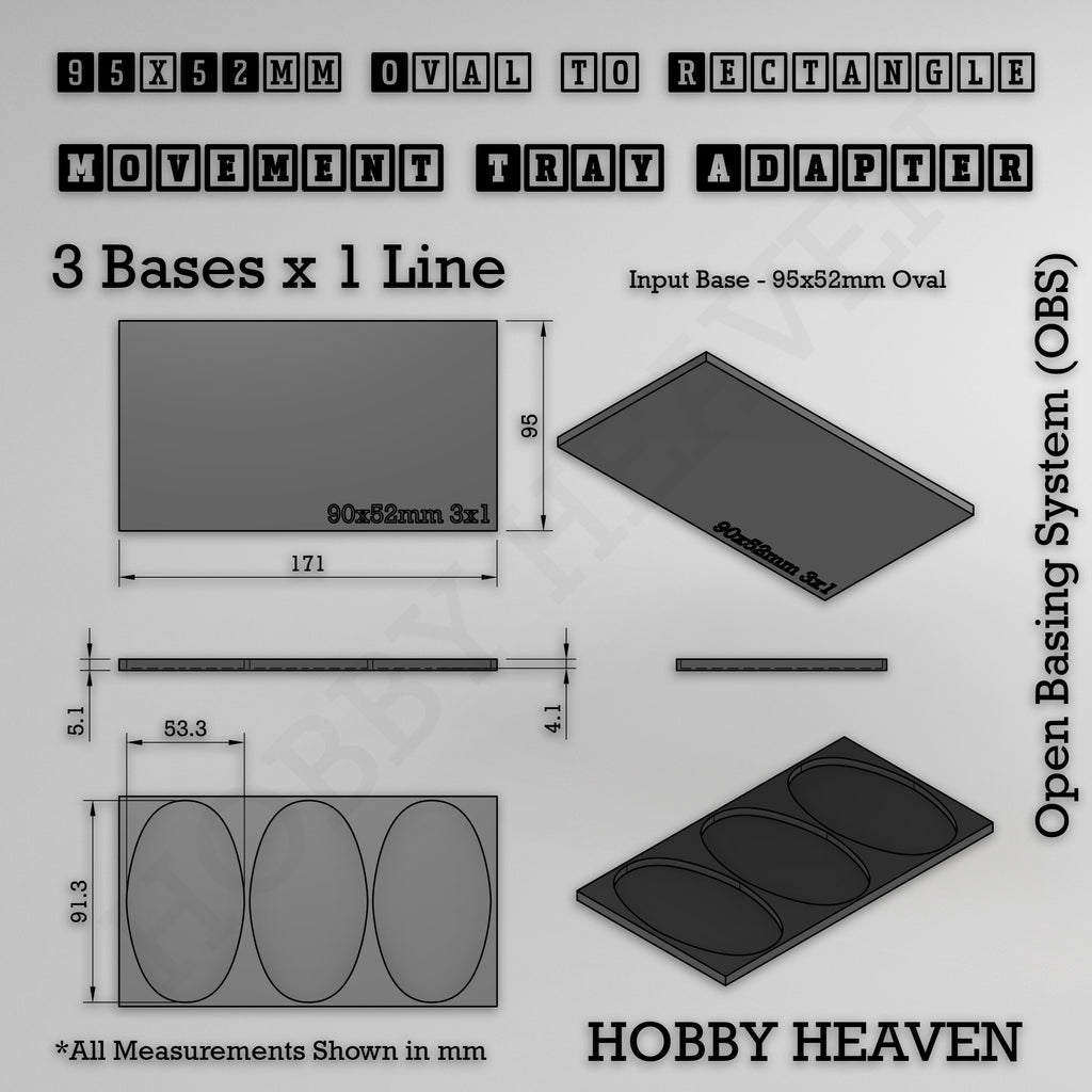 Oval to Rectangle Movement Tray Adapters